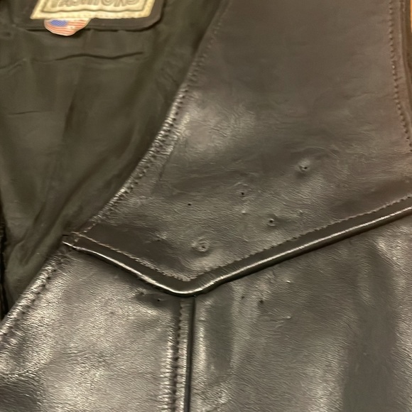 Addis Fashions Genuine Leather motorcycle vest. Made in USA - Picture 7 of 16